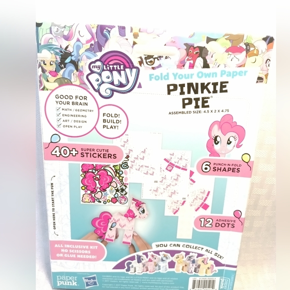 My Little Pony Paper Punk Fold Your Own Paper Lot of 3 Pinkie Applejack Rainbow - Picture 3 of 11